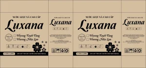 Thiết kế bao bì Luxana quy cách thùng 6 can